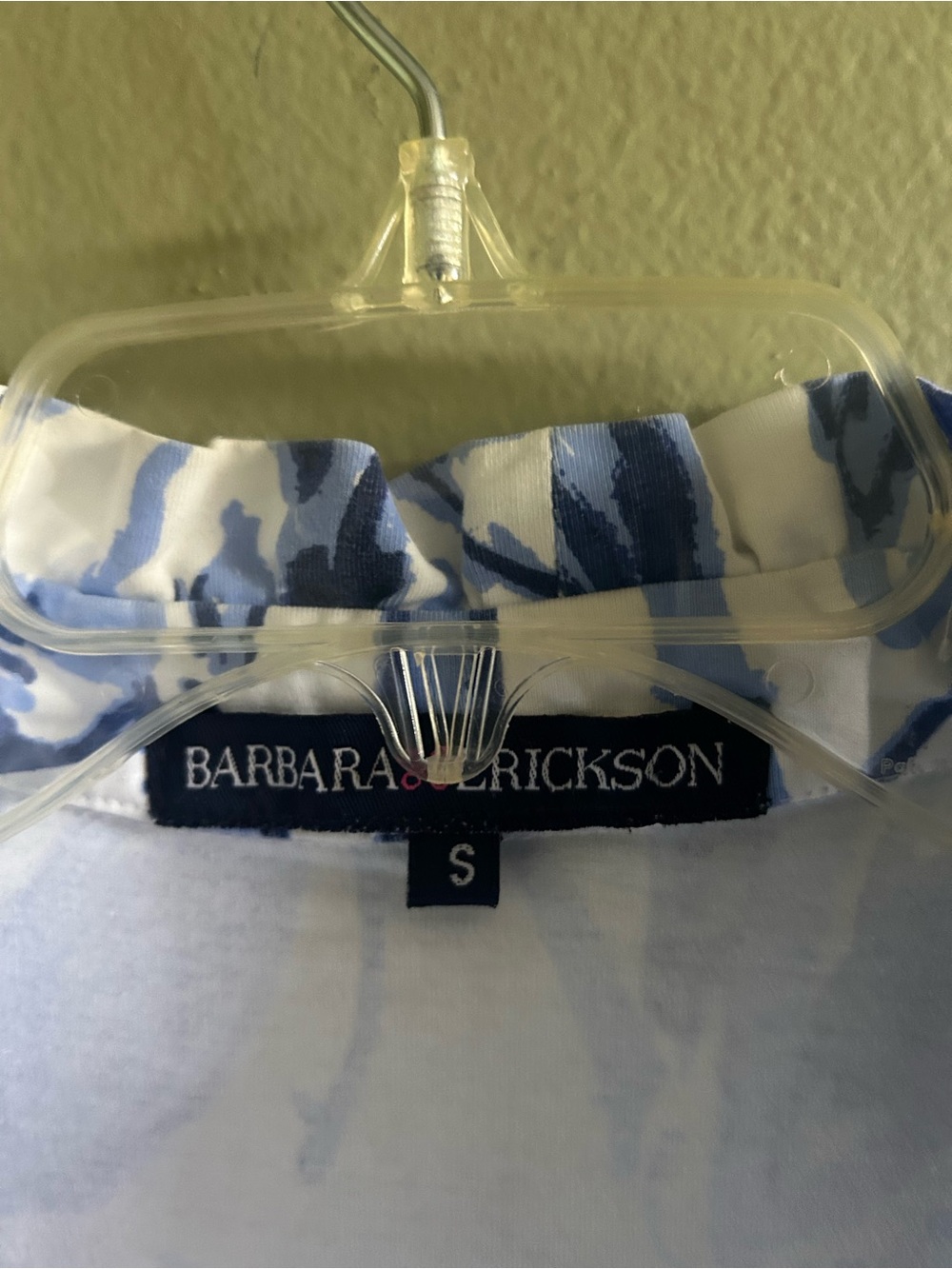 Barbara Erickson Sleeveless Blue & White Floral Shift Dress Sz S - Picture 7 of 7